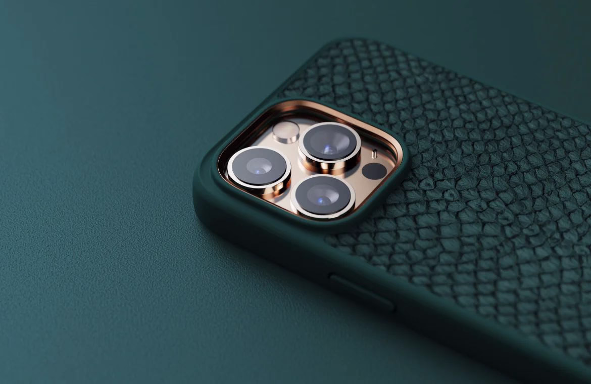Чохол-накладка Njord Salmon Leather MagSafe Case Green для iPhone 14 Pro - 1